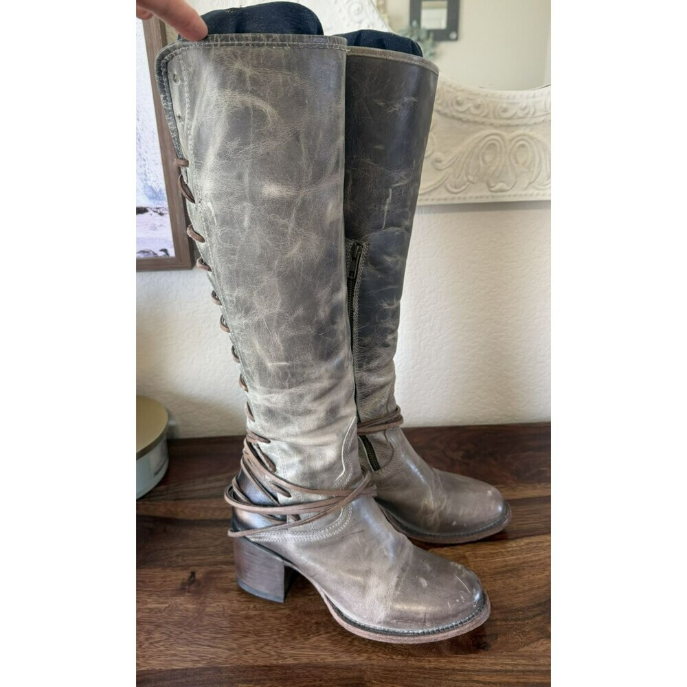 Freebird by Steven Women's Size 8 Coal Color Stone Tall Boots, Gray/Brown IN BOX